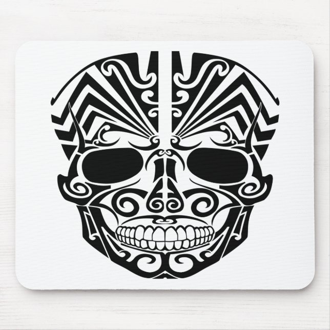 Maori Tattoo Mask Skull Mouse Mat (Front)