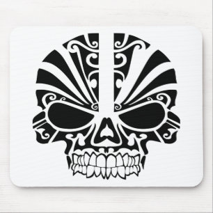 Maori Tattoo Mask Skull Mouse Mat