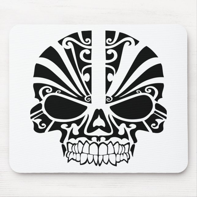 Maori Tattoo Mask Skull Mouse Mat (Front)