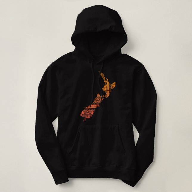 Maori Tribal Polynesian New Zealand Culture Tattoo Hoodie (Design Front)