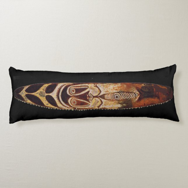Maori Tribal Shield Body Pillow (Back)
