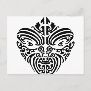 Maori Tribal Tattoo Mask Postcard