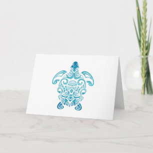 Maori Turtle Honu Art Tribal Tattoo Gift Idea Card