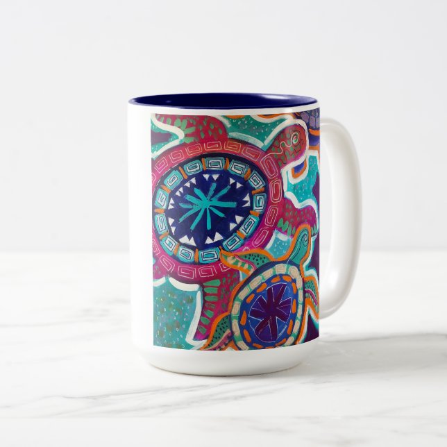 Maori Turtle Mug is perfect for turtle-lovers (Front Right)