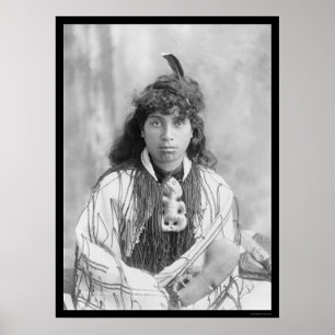 Maori Woman from Rotorua New Zealand 1895 Poster