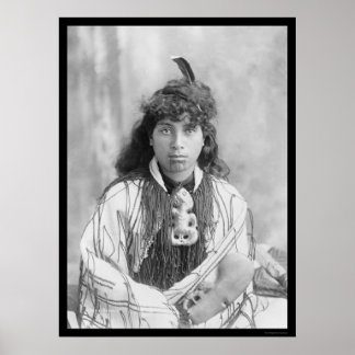 Maori Woman from Rotorua New Zealand 1895 Poster