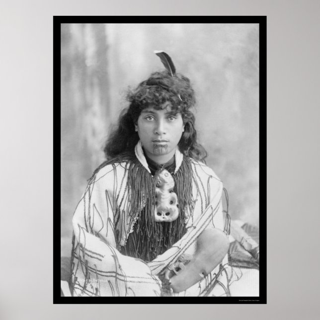 Maori Woman from Rotorua New Zealand 1895 Poster (Front)