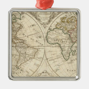 Map 2 metal tree decoration