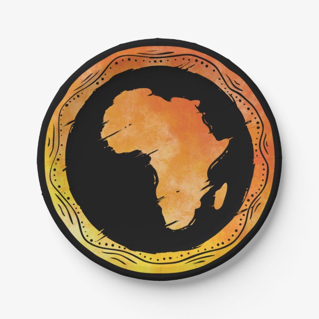 Map Africa Paper Plate (Front)