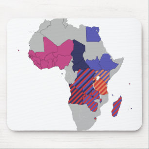 Map Africa Political Geography Continent Mouse Mat