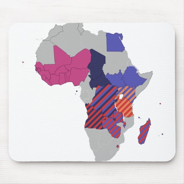 Map Africa Political Geography Continent Mouse Mat (Front)