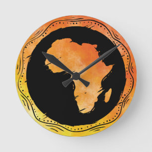 Map Africa Round Clock