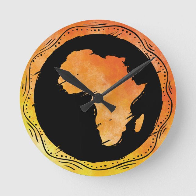 Map Africa Round Clock (Front)