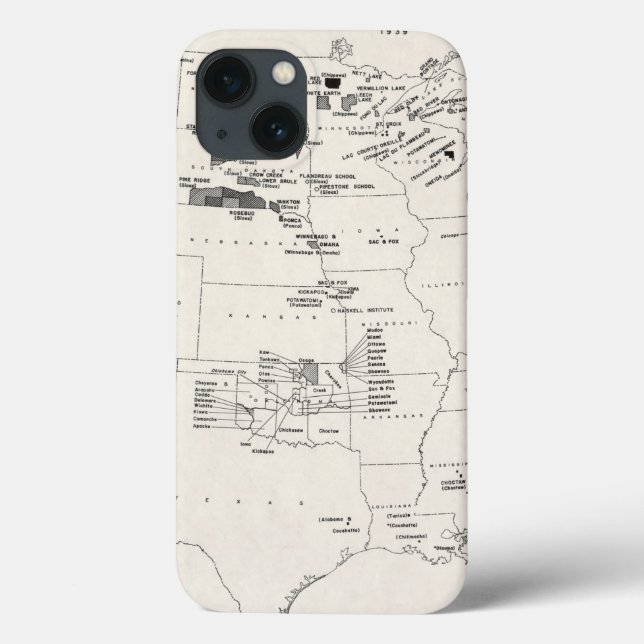 MAP: AMERICAN INDIANS 2 Case-Mate iPhone CASE (Back)