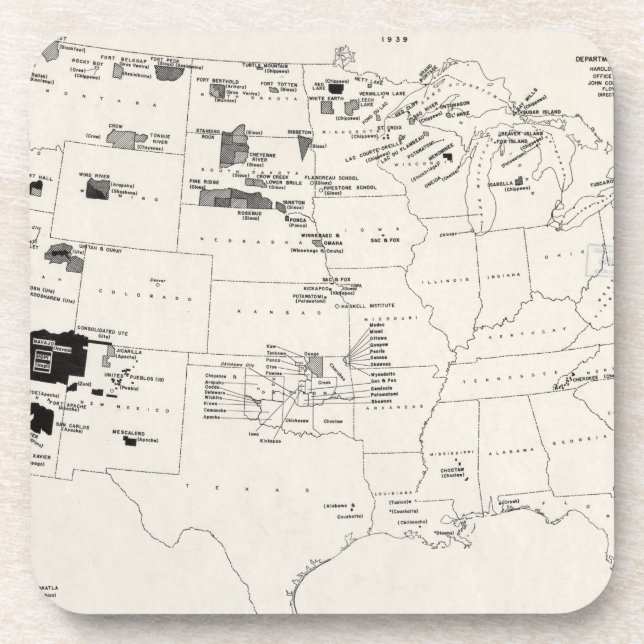 MAP: AMERICAN INDIANS 2 COASTER (Front)