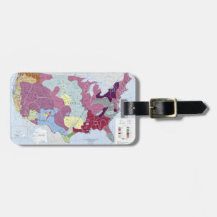 MAP: AMERICAN INDIANS LUGGAGE TAG