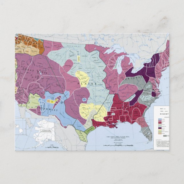 MAP: AMERICAN INDIANS POSTCARD (Front)