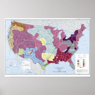 MAP: AMERICAN INDIANS POSTER