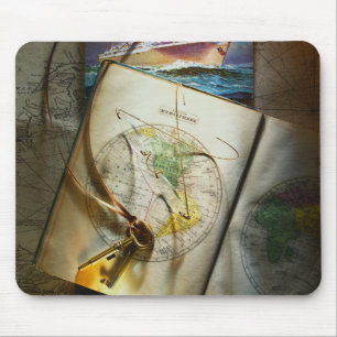 Map And Compass Mouse Mat