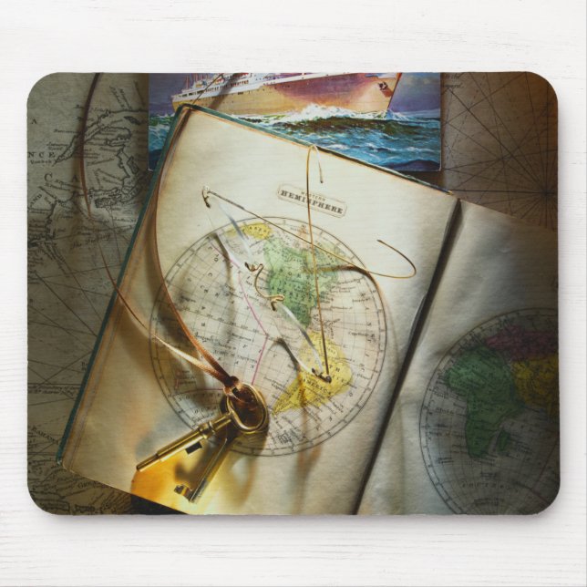 Map And Compass Mouse Mat (Front)