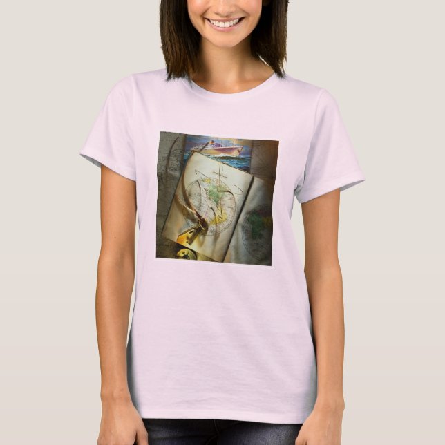 Map And Compass T-Shirt (Front)