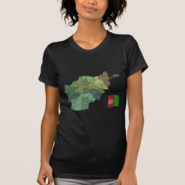 Map and Flag of Afghanistan T-Shirt (Front)