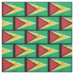 Map and Flag of GUYANA Fabric