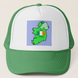 Map and Flag of Ireland Trucker Hat