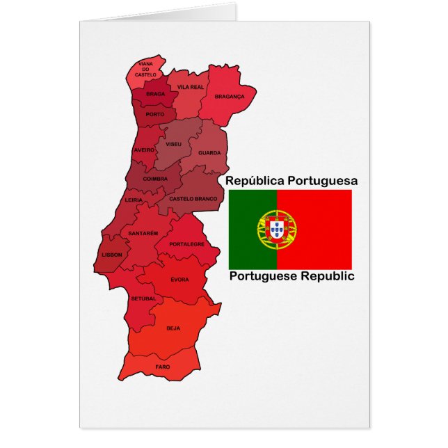 Map and Flag of Portugal (Front)