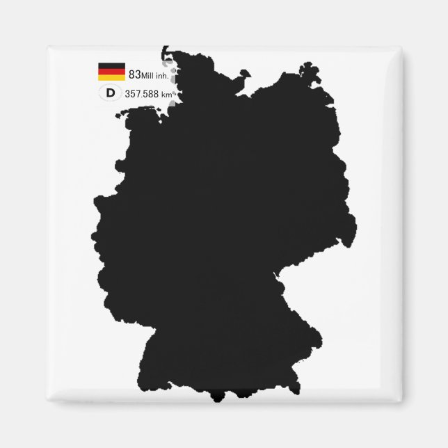 map and some facts of Germany Magnet (Front)