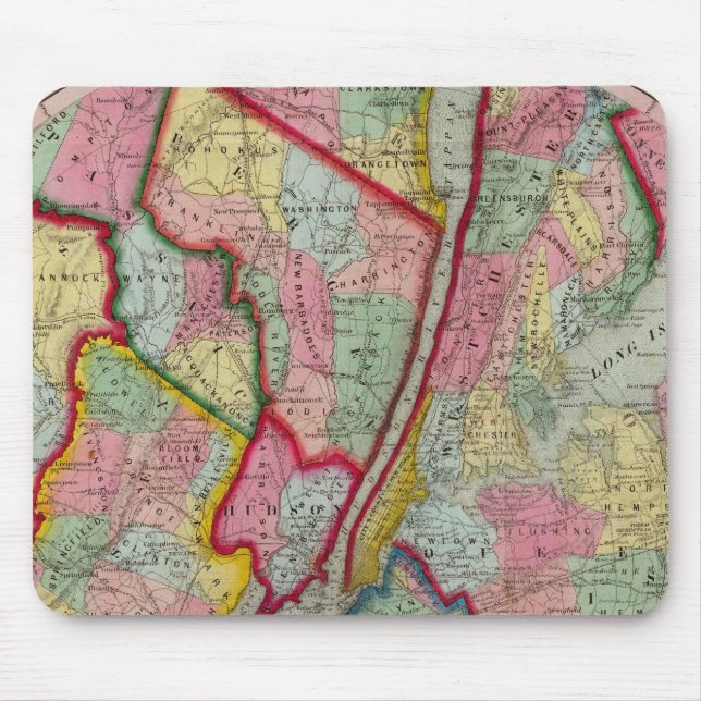 Map Around The City Of New York Mouse Mat (Front)