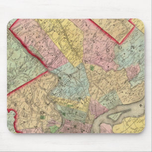 Map Around The City Of Philadelphia Mouse Mat