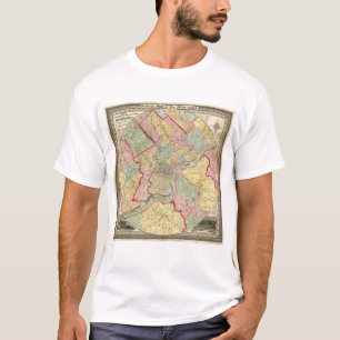 Map Around The City Of Philadelphia T-Shirt