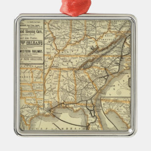 Map Atlantic Coast Line Metal Tree Decoration