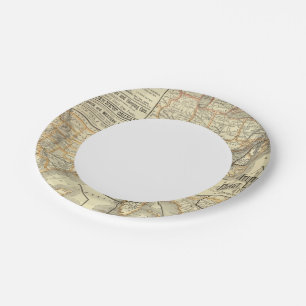 Map Atlantic Coast Line Paper Plate