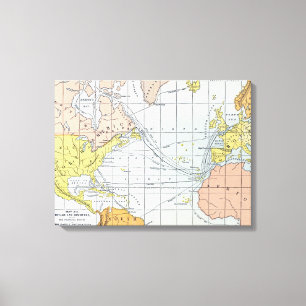 MAP: ATLANTIC VOYAGES CANVAS PRINT