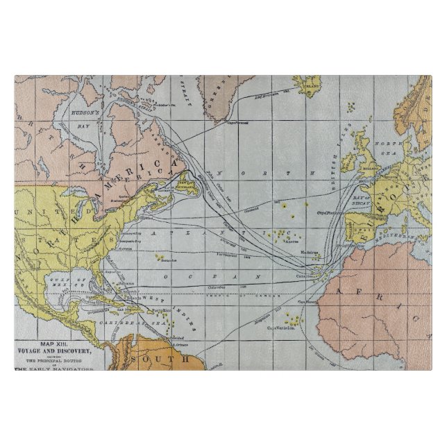 MAP: ATLANTIC VOYAGES CUTTING BOARD (Front)