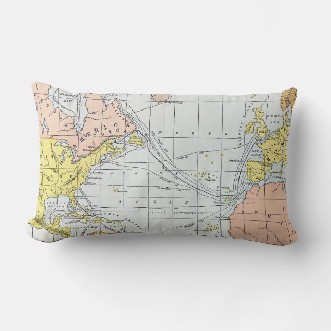 MAP: ATLANTIC VOYAGES LUMBAR CUSHION (Front)