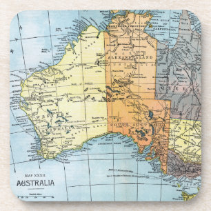 MAP: AUSTRALIA, c1890 Coaster