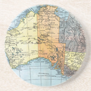 MAP: AUSTRALIA, c1890 Coaster