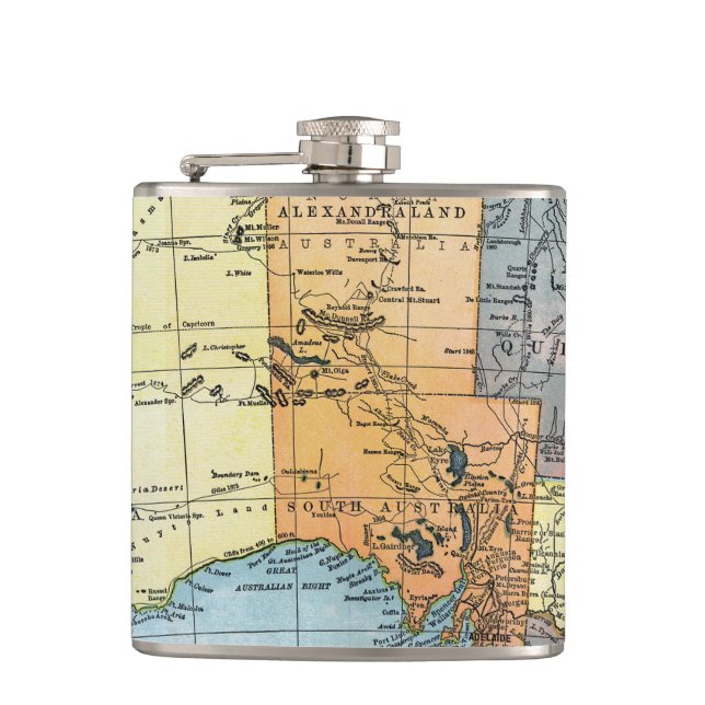 MAP: AUSTRALIA, c1890 Hip Flask (Front)