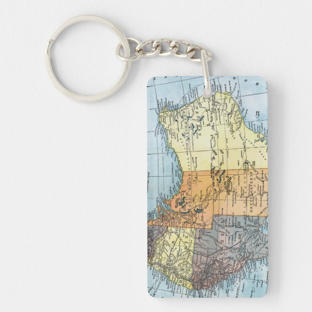 MAP: AUSTRALIA, c1890 Key Ring (Front)