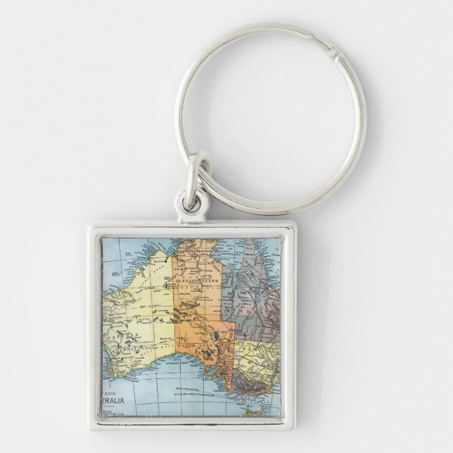 MAP: AUSTRALIA, c1890 Key Ring (Front)