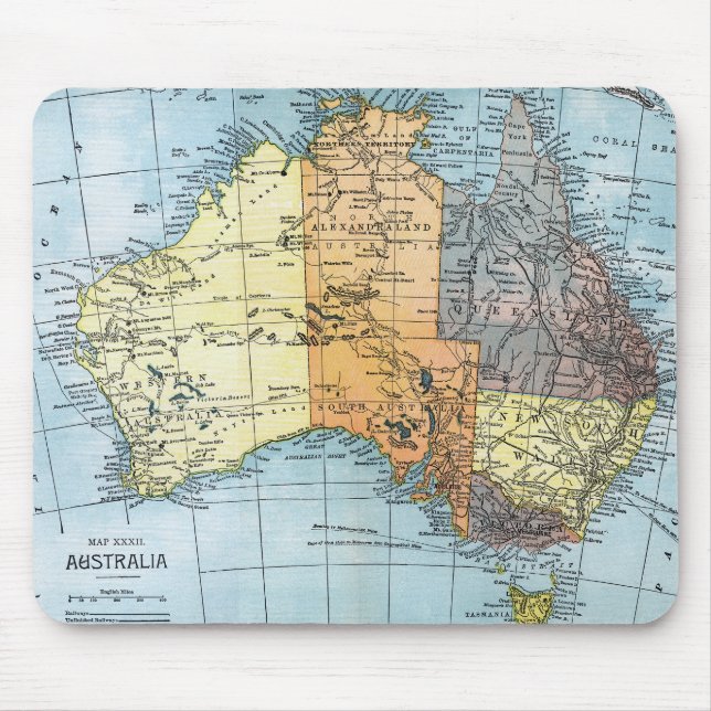 MAP: AUSTRALIA, c1890 Mouse Mat (Front)