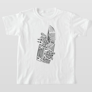 Map Black White Abstract Tribal Tattoo Art T-Shirt
