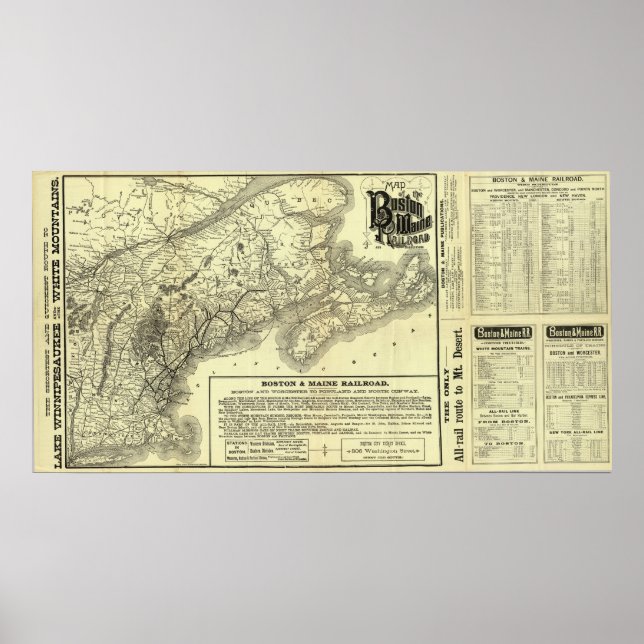 Map Boston and Maine Railroad 2 Poster (Front)