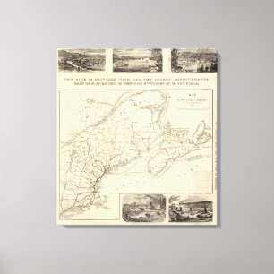 Map Boston and Maine Railroad Canvas Print