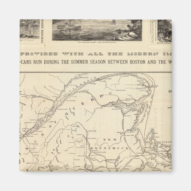 Map Boston and Maine Railroad Magnet (Front)