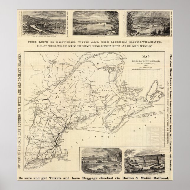 Map Boston and Maine Railroad Poster (Front)