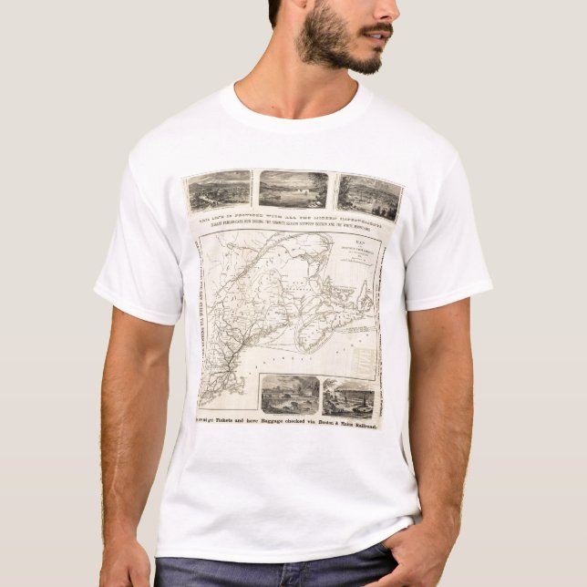 Map Boston and Maine Railroad T-Shirt (Front)